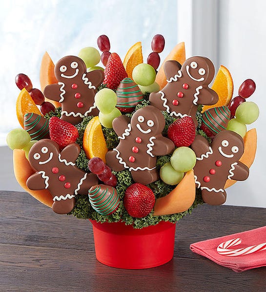 Jolly Gingerbread Fruit Bouquet